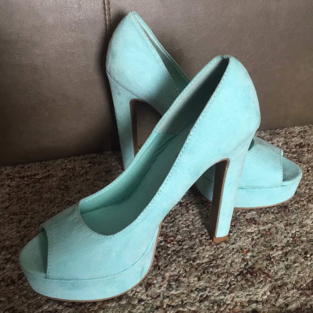Mint color high heels